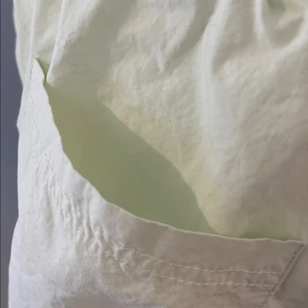 ZARA MINI CARGO DRAWSTRING WAIST SHORT SKIRT LIGHT GREEN ZIPPER DETAIL SZ MEDIUM